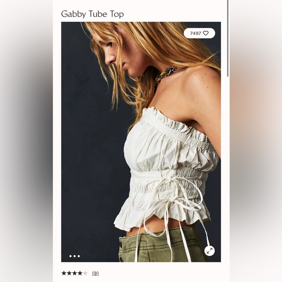 NWT. Free People Gabby Tube Top. White. Size XL - Picture 2 of 7